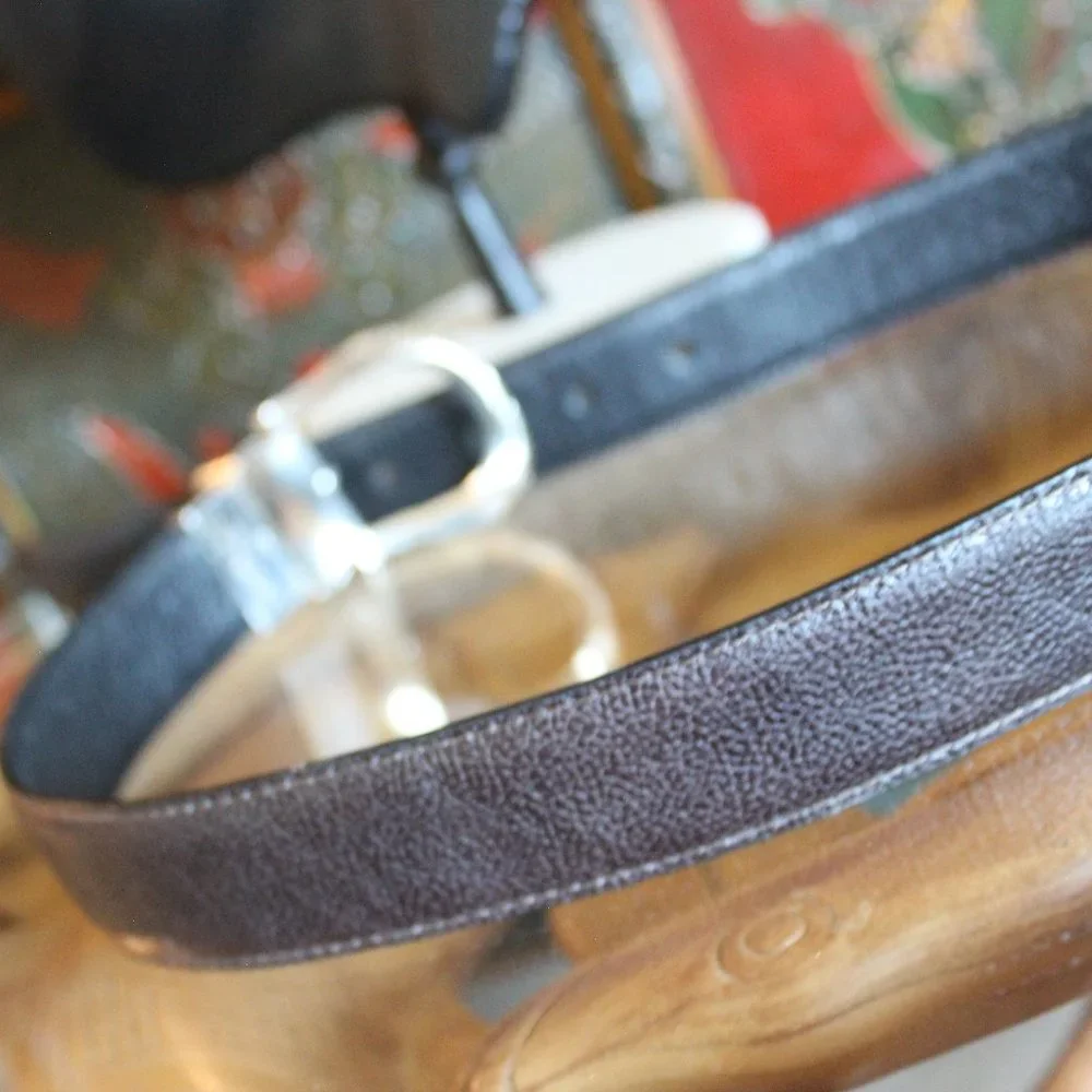 Brighton Silver Heart Buckle Black Leather Belt